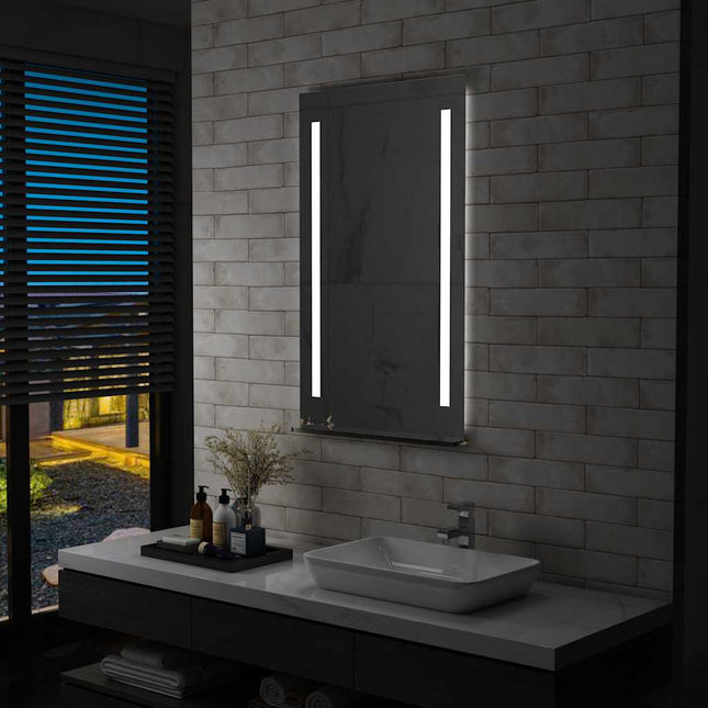 Miroir Mural À Led Pour Salle De Bains Avec Étagère
