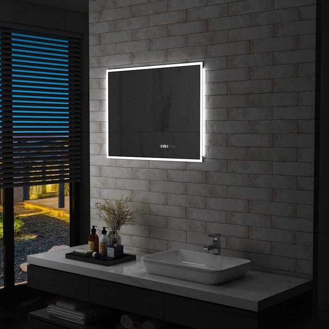 Miroir À Led Et Capteur Tactile Et Affichage D'heure