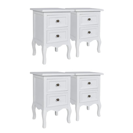 Tables De Chevet 4 Pcs Avec 2 Tiroirs Mdf