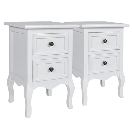Tables De Chevet 4 Pcs Avec 2 Tiroirs Mdf