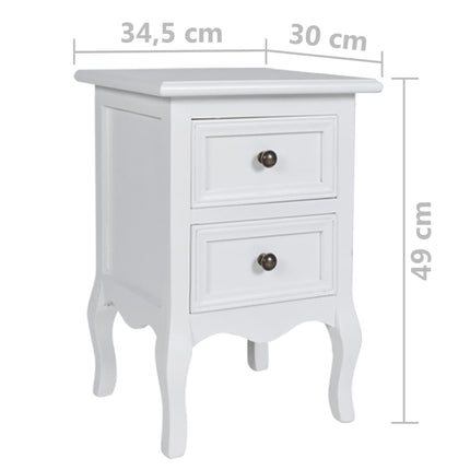 Tables De Chevet 4 Pcs Avec 2 Tiroirs Mdf
