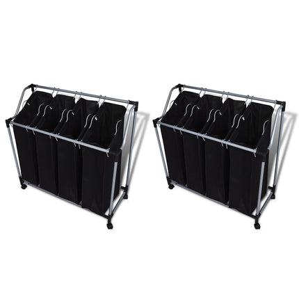 Trieuses À Linge Avec Sacs 2 Pcs Noir Et Gris