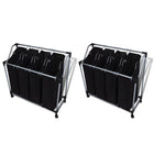 Trieuses À Linge Avec Sacs 2 Pcs Noir Et Gris
