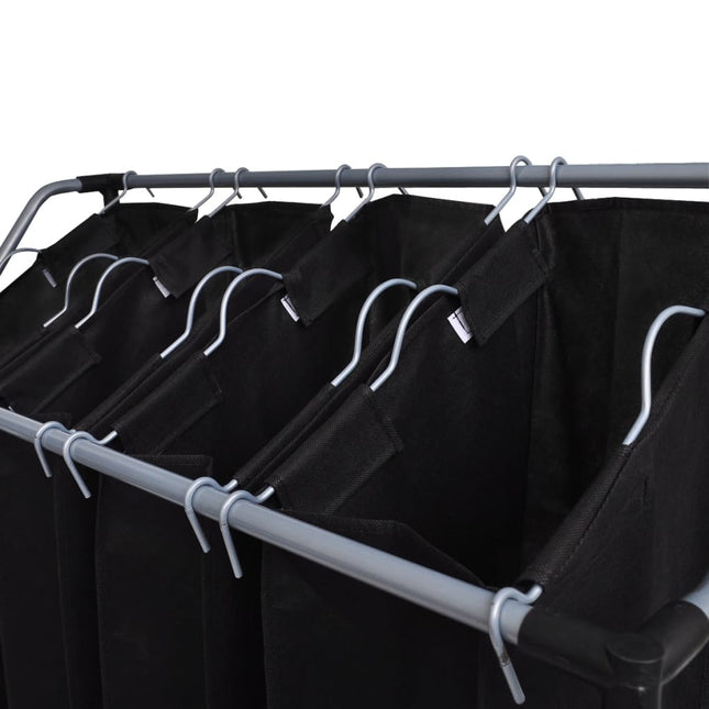 Trieuses À Linge Avec Sacs 2 Pcs Noir Et Gris