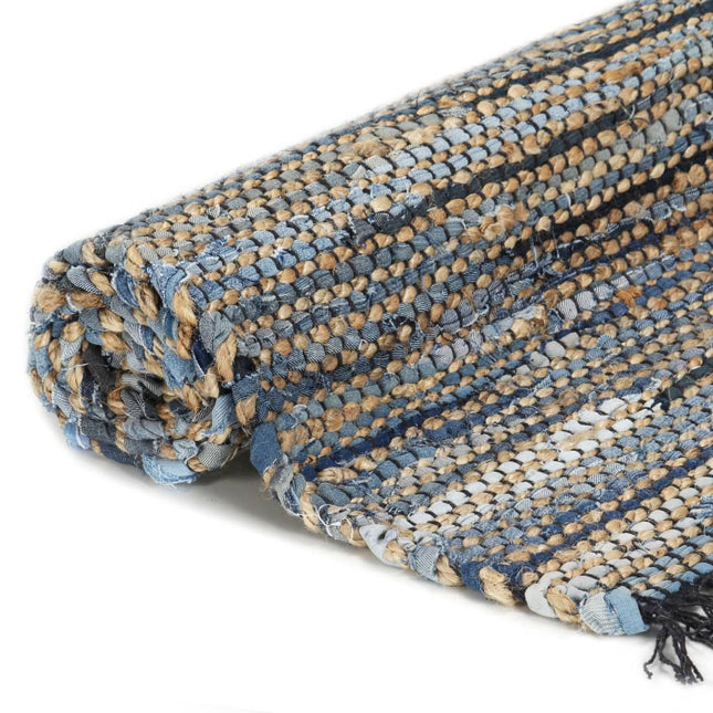 Tapis Chindi Tissé À La Main Denim Jute
