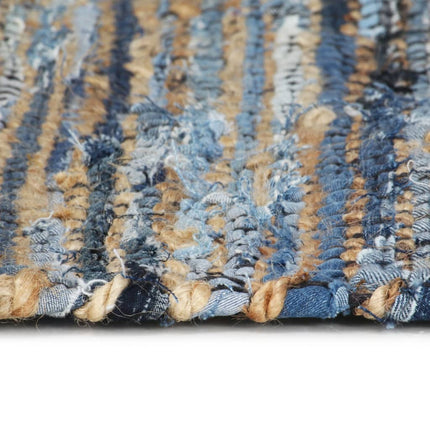 Tapis Chindi Tissé À La Main Denim Jute