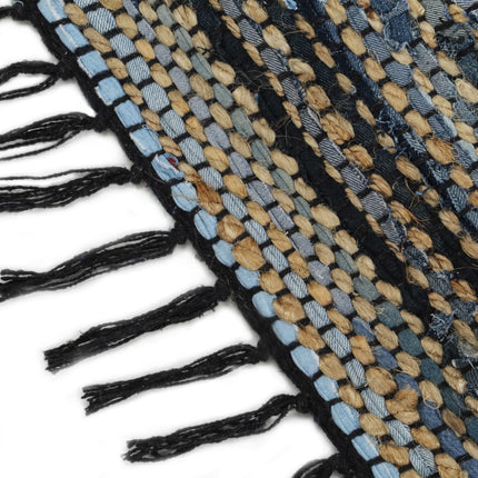 Tapis Chindi Tissé À La Main Denim Jute