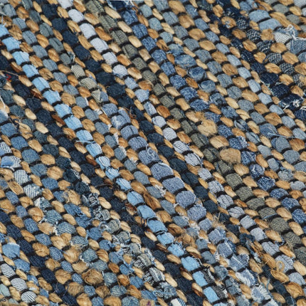 Tapis Chindi Tissé À La Main Denim Jute