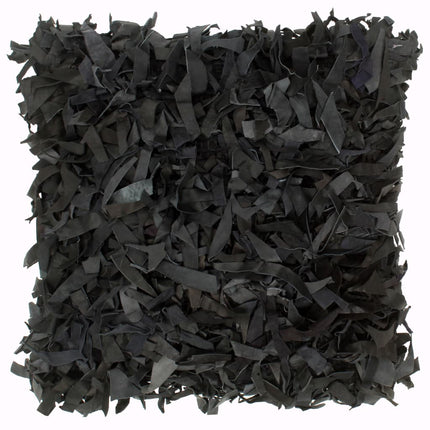 Coussins Shaggy Lot De 2 45X45 Cm Cuir Et Coton