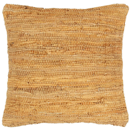 Coussins Chindi Lot De 2 Brun Roux 45X45 Cm Cuir Et Coton