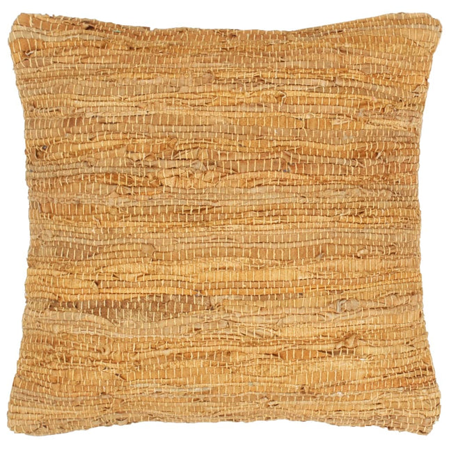Coussins Chindi Lot De 2 Brun Roux 45X45 Cm Cuir Et Coton