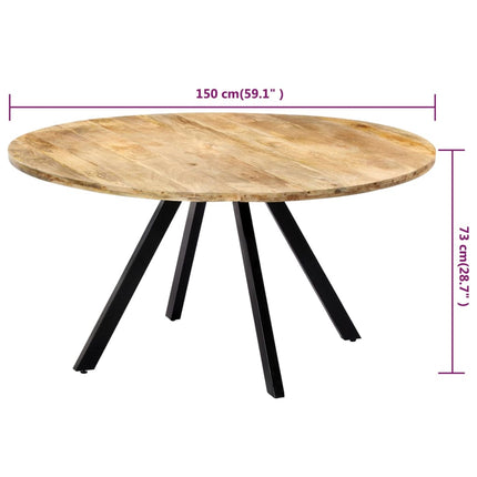 Table De Salle À Manger 150X73 Cm Bois De Manguier Solide