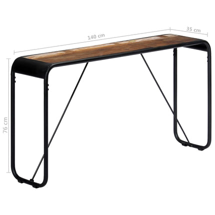 Table Console 140X35X76 Cm Bois De Récupération Massif