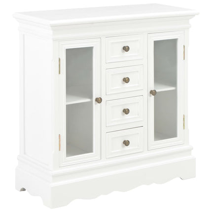 Buffet Blanc 70X28X70 Cm Bois De Pin Massif