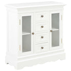 Buffet Blanc 70X28X70 Cm Bois De Pin Massif