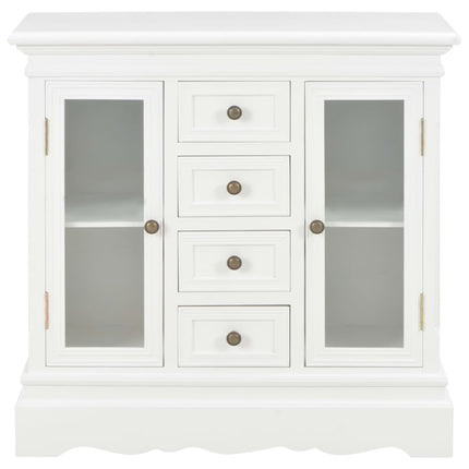Buffet Blanc 70X28X70 Cm Bois De Pin Massif