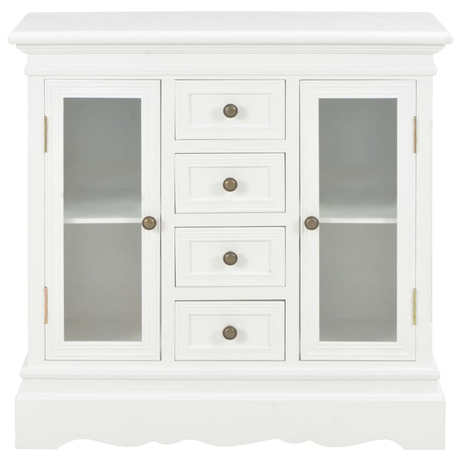Buffet Blanc 70X28X70 Cm Bois De Pin Massif