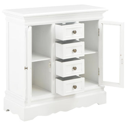 Buffet Blanc 70X28X70 Cm Bois De Pin Massif