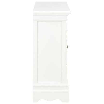 Buffet Blanc 70X28X70 Cm Bois De Pin Massif