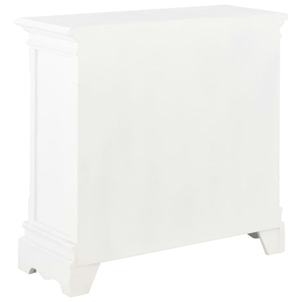 Buffet Blanc 70X28X70 Cm Bois De Pin Massif