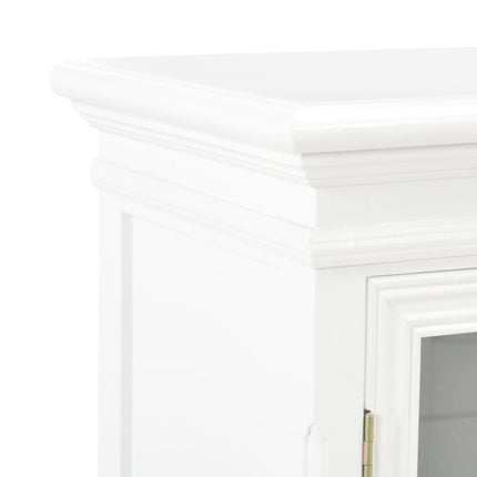 Buffet Blanc 70X28X70 Cm Bois De Pin Massif