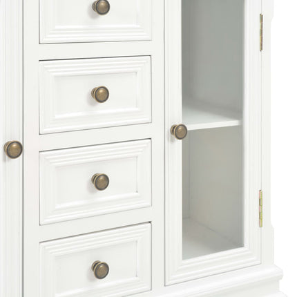 Buffet Blanc 70X28X70 Cm Bois De Pin Massif
