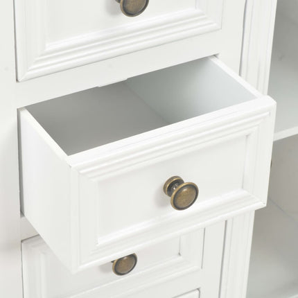 Buffet Blanc 70X28X70 Cm Bois De Pin Massif