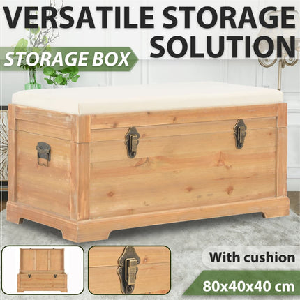 Coffre De Rangement Avec Coussin 80X40X40 Cm Mdf