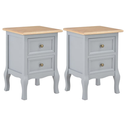 Tables De Chevet 4 Pcs Avec 2 Tiroirs Mdf
