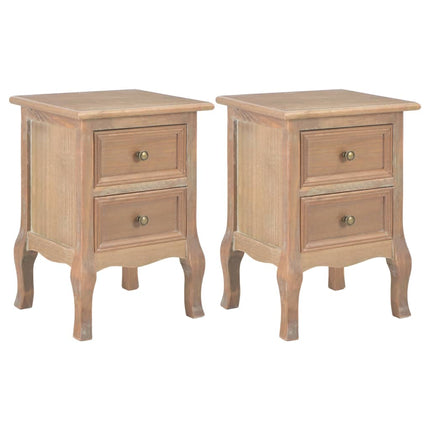 Tables De Chevet 4 Pcs Avec 2 Tiroirs Mdf