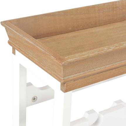 Armoire À Vin Blanc 70 X 22,5 X 70,5 Cm Mdf Marron Et Blanc