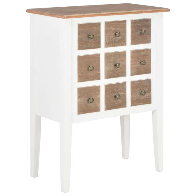 Buffet Blanc 54X30X80 Cm Bois Massif