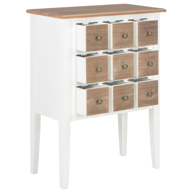 Buffet Blanc 54X30X80 Cm Bois Massif