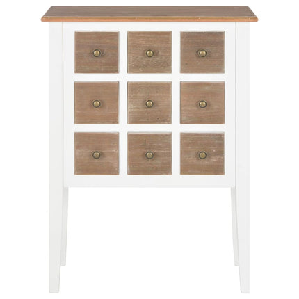 Buffet Blanc 54X30X80 Cm Bois Massif