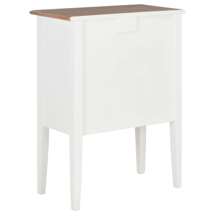 Buffet Blanc 54X30X80 Cm Bois Massif