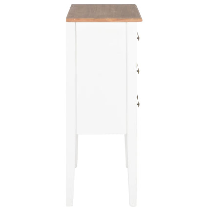Buffet Blanc 54X30X80 Cm Bois Massif