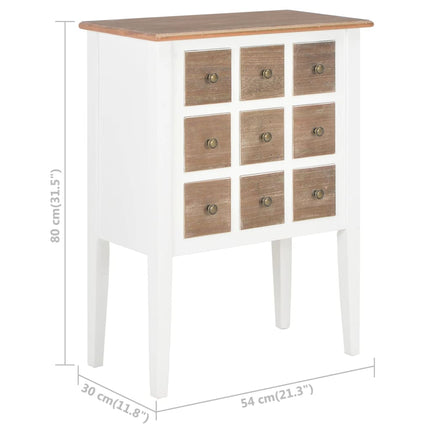 Buffet Blanc 54X30X80 Cm Bois Massif