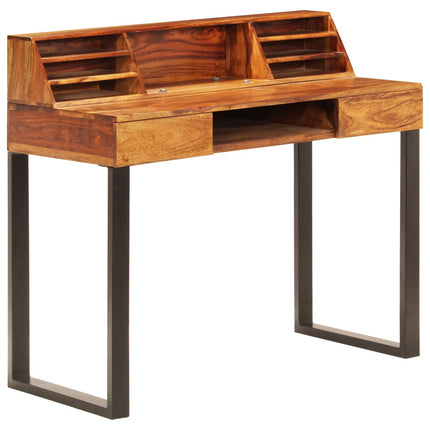Bureau 110X50X94 Cm Bois Solide De Sesham Et Acier