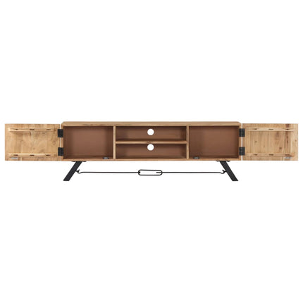 Meuble Tv 140X30X45 Cm Bois D'acacia Massif