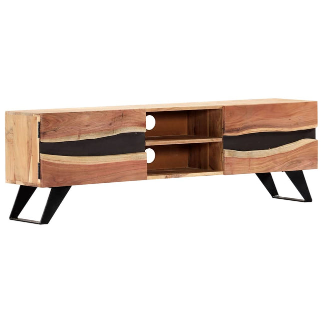 Meuble Tv 140X30X45 Cm Bois D'acacia Massif