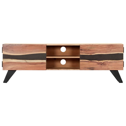 Meuble Tv 140X30X45 Cm Bois D'acacia Massif