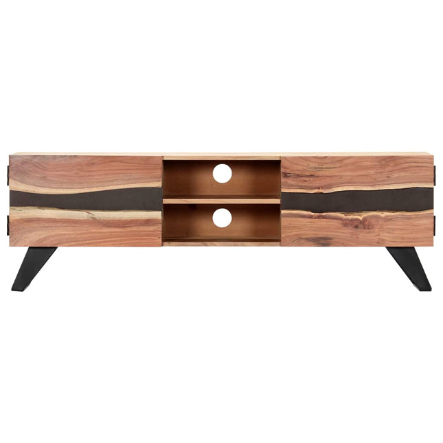 Meuble Tv 140X30X45 Cm Bois D'acacia Massif