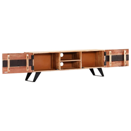 Meuble Tv 140X30X45 Cm Bois D'acacia Massif