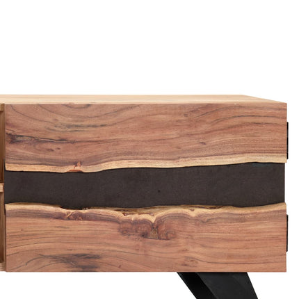 Meuble Tv 140X30X45 Cm Bois D'acacia Massif