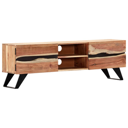 Meuble Tv 140X30X45 Cm Bois D'acacia Massif