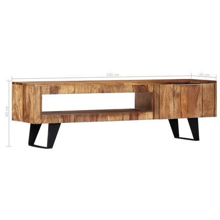 Meuble Tv 140X30X40 Cm Bois Massif