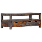 Table Basse Gris 100X50X40 Cm Bois Massif