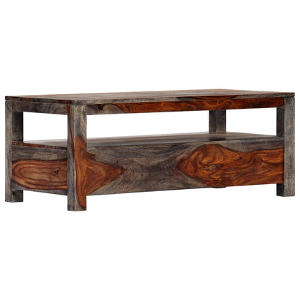 Table Basse Gris 100X50X40 Cm Bois Massif