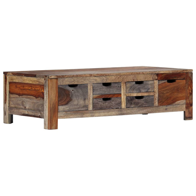 Table Basse Gris 100X50X30 Cm Bois Massif