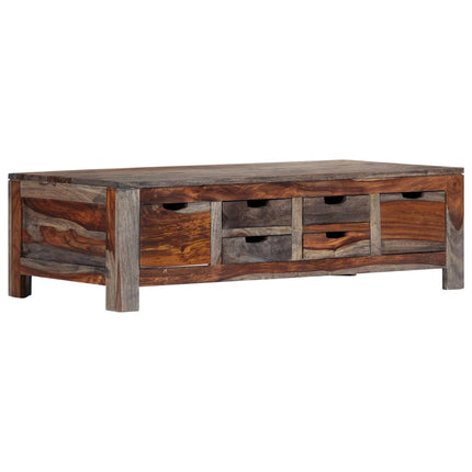 Table Basse Gris 100X50X30 Cm Bois Massif